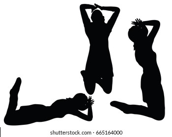 EPS 10 vector illustration of Muslim woman silhouette in pray pose