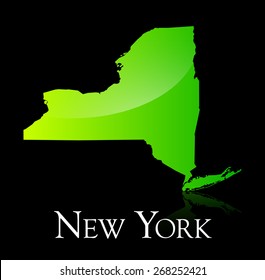 EPS 10 Vector illustration of New York green shiny map. Used transparency.