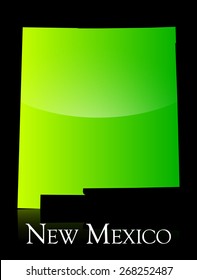 EPS 10 Vector illustration of New Mexico green shiny map. Used transparency.