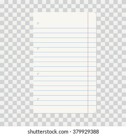 EPS 10 vector illustration of notebook paper isolated on PS style background