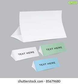 eps 10 vector illustration of papercraft reminders and cards. Simple objects for your print, design project or website. Easy editable.