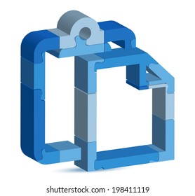 EPS 10 Vector Illustration of paste icon in puzzle