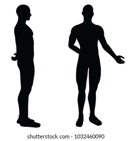 EPS 10 Vector Illustration of A Person Silhouette In Show Pose On White Background