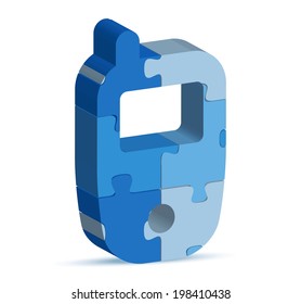 EPS 10 Vector Illustration Of Phone Icon In Puzzle