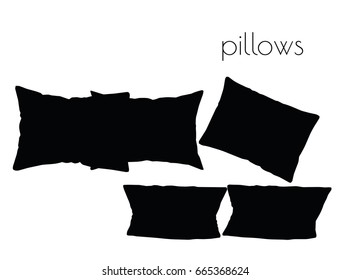 EPS 10 vector illustration of pillows silhouette on white background