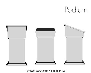 EPS 10 vector illustration of Podium silhouette on white background