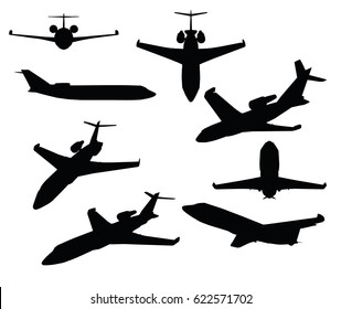 EPS 10 vector illustration of  Private Jet on white background
