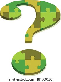 EPS 10 Vector Illustration of question mark in puzzle