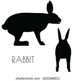 EPS 10 Vector Illustration of Rabbit  Silhouette On White Background