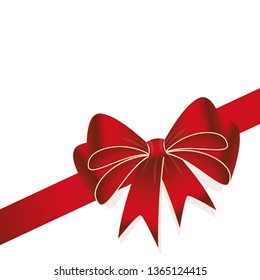 EPS 10 vector illustration of red colored ribbon bow isolated on white background
