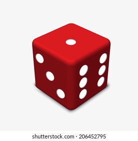 EPS 10 Vector Illustration - red dice isolated on wwhite background