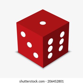 EPS 10 Vector Illustration - red dice isolated on wwhite background