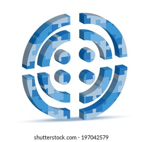 EPS 10 Vector Illustration of RSS, Rich Site Summary icon in puzzle