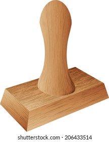 EPS 10 Vector Illustration - Rubber Stamp with wood texture on white background