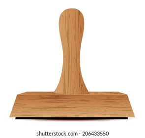 EPS 10 Vector Illustration - Rubber Stamp with wood texture on white background