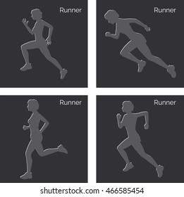 EPS 10 vector illustration of runner silhouette