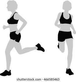 EPS 10 vector illustration of runner silhouette