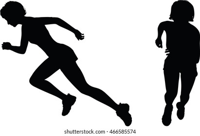 EPS 10 vector illustration of runner silhouette