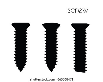 EPS 10 vector illustration of screw silhouette on white background