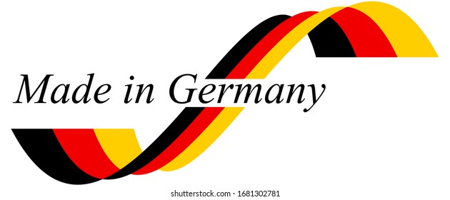 eps 10 vector illustration of seal of quality with national colors and text MADE IN GERMANY
