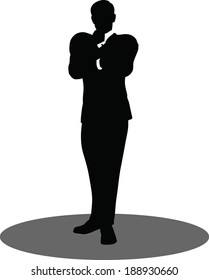 EPS 10 Vector illustration of silhouette of a business person in standing pose