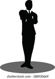 EPS 10 Vector illustration of silhouette of a business person in standing pose