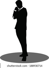EPS 10 Vector illustration of silhouette of a business person in standing pose