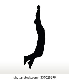 EPS 10 Vector- illustration in silhouette of businessman hanging
