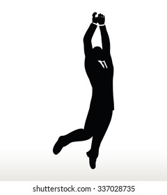EPS 10 Vector- illustration in silhouette of businessman hanging