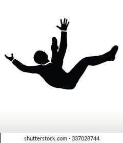 EPS 10 Vector Illustration In Silhouette Of Businessman Falling
