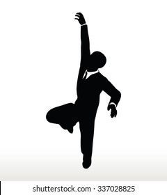 EPS 10 Vector- illustration in silhouette of businessman hanging