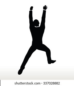 EPS 10 Vector- illustration in silhouette of businessman hanging