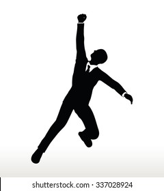 EPS 10 Vector- illustration in silhouette of businessman hanging