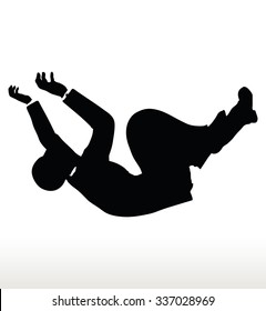 EPS 10 Vector illustration in silhouette of businessman falling