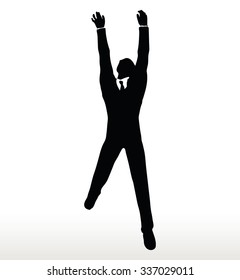 EPS 10 Vector- illustration in silhouette of businessman hanging