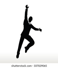 EPS 10 Vector- illustration in silhouette of businessman hanging