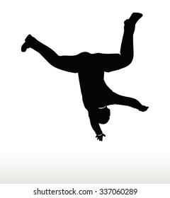EPS 10 Vector illustration in silhouette of businessman falling
