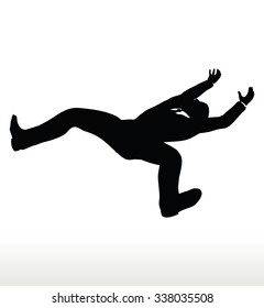 EPS 10 Vector illustration in silhouette of businessman falling