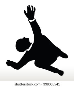 EPS 10 Vector illustration in silhouette of businessman falling