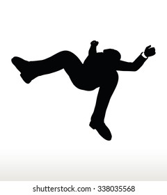 EPS 10 Vector illustration in silhouette of businessman falling