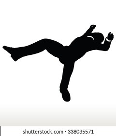 EPS 10 Vector illustration in silhouette of businessman falling
