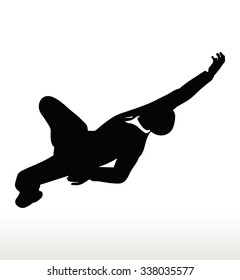 EPS 10 Vector illustration in silhouette of businessman falling