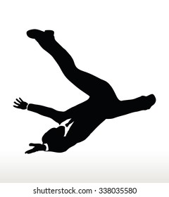 EPS 10 Vector illustration in silhouette of businessman falling