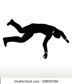 EPS 10 Vector illustration in silhouette of businessman falling