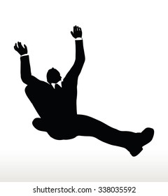 EPS 10 Vector illustration in silhouette of businessman falling