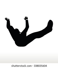 EPS 10 Vector illustration in silhouette of businessman falling