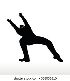 EPS 10 Vector illustration in silhouette of businessman falling