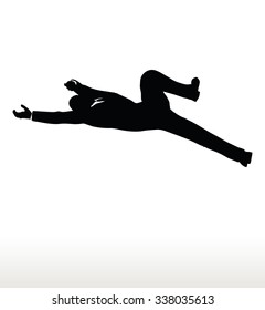 EPS 10 Vector illustration in silhouette of businessman falling