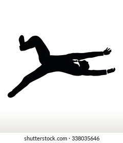 EPS 10 Vector illustration in silhouette of businessman falling