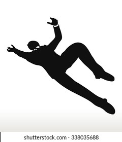 EPS 10 Vector illustration in silhouette of businessman falling